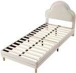 okwish Polsterbett 90&times;200 Kinderbett mit Wechselnden LED-Streifen ohne Matratze