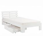 Homestyle4u Holzbett 90x200 mit Matratze und 2 Bettk&auml;sten in Wei&szlig; 3213