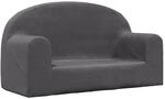 vidaXL Kindersofa 2-Sitzer Anthrazit Weich Pl&uuml;sch 357012