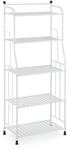 Relaxdays Standregal Stahl Wei&szlig; mit 5 Ablagen 133 cm x 56 cm x 28 cm