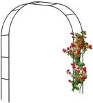 Relaxdays Rosenbogen Stahl Schwarz 250 cm x 235/180 cm x 40 cm