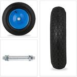 Relaxdays Schubkarrenrad Gummi Nylon Stahl Schwarz Blau Luftbereift Mit Achse 39 cm x