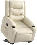vidaXL Relaxsessel mit Aufstehhilfe Creme Kunstleder 3206552