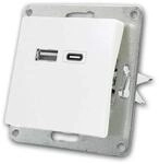 McPower FLAIR USB Ladedose Wei&szlig; USB A&C ohne Rahmen