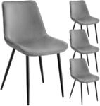 Tectake Set Stuhl Monroe Gepolstert In Samtoptik Ergonomische Sitzschale 4Er Set 59