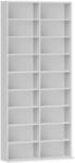 HOMCOM CD-DVD Aufbewahrungsregal 18 F&auml;cher 175 cm Wei&szlig;