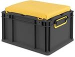 PROREGAL Eurobox Nextgen Seat Box Gelb HxBxT 26,5x30x40cm 20 Liter Griffe Geschlossen