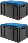 PROREGAL Sparset 2x Eurobox Nextgen Seat Box Blau HxBxT 36,5x40x60cm 65 Liter...
