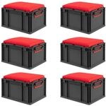 PROREGAL Sparset 6x Eurobox Nextgen Seat Box Rot HxBxT 26,5x30x40cm 20 Liter...
