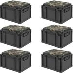 PROREGAL Sparset 6x Eurobox Nextgen Seat Box Camouflage HxBxT 26,5x30x40cm 20...