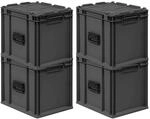 PROREGAL Supersparset 4x Eurobox Nextgen Portable HxBxT 33,5x30x40cm 30 Liter Schwarz