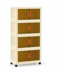 BERLINLODGE Aufbewahrungsboxen EasyCube Stapelbar 4 Ebenen & Rollen 38L