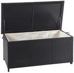Proregal Poly-Rattan Kissenbox HxBxT 51x100x50cm Premium Schwarz 170L Gartentruhe