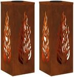 vidaXL Solar LED Weg Licht 2 Stk Bronze Wetterfeststahl 879799