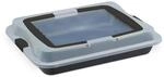 Relaxdays Backblech mit Deckel Carbonstahl Schwarz 3in1 40,5 cm x 32,5 cm x 8 cm 0,84