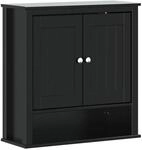 vidaXL Bad-Wandschrank BERG Schwarz 69,5x27x71,5 cm Massivholz