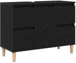 vidaXL Waschbeckenschrank mit T&uuml;r Schwarz Eichen-Optik 80 x 33 x 60 cm 862813