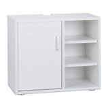 Relaxdays Waschbeckenunterschrank MDF Wei&szlig; Mit T&uuml;r 4 F&auml;cher 51 cm x 60 cm x 32 cm