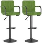 vidaXL Barhocker 2 Stk Hellgr&uuml;n Samt 334661