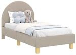 vidaXL Kinderbettgestell mit Kopfteil Hellgrau 70 x 140 cm Schafstoff 42011026