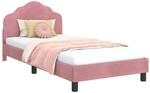 vidaXL Kinderbettgestell mit Kopfteil Rosa 90 x 200 cm Samt 42010960