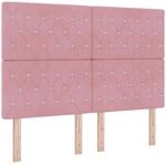 vidaXL LED Kopfteil mit LED-Lichtleisten Rosa 144 cm Polyester 3338365