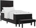 vidaXL Boxspringbett mit Matratze Schwarz 90 x 200 cm Samt 3344554