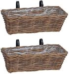 vidaXL H&auml;ngender Blumentopf Korb 2-Tlg Braun 48 x 22 x 15 cm 42020968