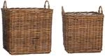 vidaXL Pflanzer Korb mit Speicher 2-Tlg Braun Lacak Rattan 42020970