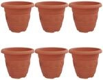 vidaXL Runder Blumentopf 6 Stk Ziegelrot &Oslash; 26 x 21,5 cm Kunststoff 42020279
