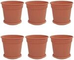 vidaXL Blument&ouml;pfe 6 Stk Ziegelrot &Oslash; 19 x 16 cm Kunststoff 3403257
