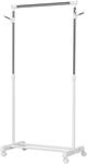 HOMCOM Kleiderst&auml;nder Edelstahl Metall 68,5L x 42B x 87-145H cm Wei&szlig;