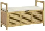 HOMCOM Sitzbank mit Klappdeckel Schuhaufbewahrung Bambus Natur 100 x 40 x 60 cm