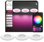 Philips Hue LED-Einbauleuchte Slim White & Color Ambiance &Oslash; 9 cm Wei&szlig; 3 St&uuml;ck