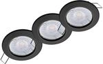 Oktaplex 3er Set Einbaustrahler Sedan 3-Stufen Dimmbar Warmwei&szlig; 2700K 380lm...