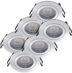 Oktaplex 6er Set Einbaustrahler Aluminium Lyon Flach 3000K Warmwei&szlig; 380lm 4,8W