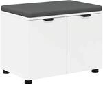 vidaXL Flurbank mit Kissen mit Regal mit Speicher Wei&szlig; 60 x 38 x 46 cm 891472