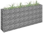 DELUKE Gabionen Hochbeet ROON Aus Stahl 180x30x90cm Steinkorb Gabionengitter