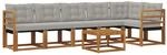 vidaXL Outdoor-Sofagarnitur mit Kissen 7-Tlg Natur und Hellgrau 3368726