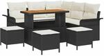 vidaXL Garten-Sofa-Set H&ouml;henverstellbar 9-Tlg Schwarz Poly Rattan 3362140