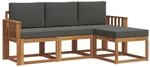 vidaXL Outdoor-Sofagarnitur mit Kissen 4-Tlg Natur und Anthrazit 3366215