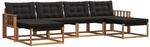 vidaXL Outdoor-Sofagarnitur mit Kissen 6-Tlg Natur und Schwarz 3369719