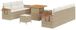 vidaXL Gartensofa-Set mit Kissen 10 Stk Beige und Creme 3363136