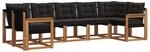 vidaXL Outdoor-Sofagarnitur mit Kissen 7-Tlg Natur und Schwarz 3369019