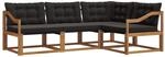 vidaXL Sofa Set mit Kissen 4 Tlg Natur und Schwarz 3369419