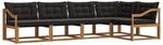 vidaXL Outdoor-Sofagarnitur mit Kissen 5-Tlg Natur und Schwarz 3369467