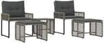 vidaXL Gartenm&ouml;bel-Set mit Kissen 5-Tlg Grau 42025171