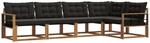 vidaXL Outdoor-Sofagarnitur mit Kissen 5-Tlg Natur und Schwarz 3369463