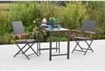 Merxx Paxos Set 3-tlg. 2 Klappsessel Balkonklapptisch Aluminium/Textil/Akazie