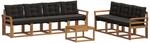 vidaXL Outdoor-Sofagarnitur mit Kissen 8-Tlg Natur und Schwarz 3368475